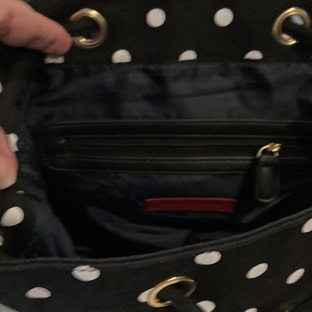 MINT Authentic Tommy  Hilfiger Backpack LARGE Black with White Polka Dots NWOT - Picture 9 of 16